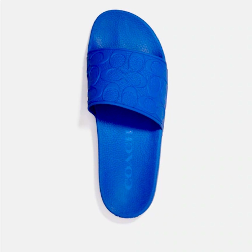 🏈🏈 Coach Size 8 Blue Men’s Slide Sandals New Never Worn - Picture 2 of 5